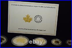 Canada 2014 Maple Leaf Reverse Proof Silver Coin Set in Original Holder with COA
