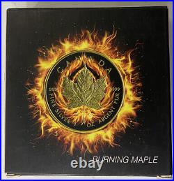 Canada 2015 $5 Burning Maple Silver Coin Only 500 Minted cd