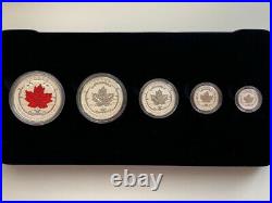 Canada 2015, Fine Silver Maple Leaf Fractional Set 5 Coins RCM