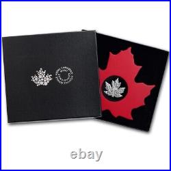 Canada 2015 Maple Leaf Shaped $20 1 Oz Pure Silver Proof Coin Perfect