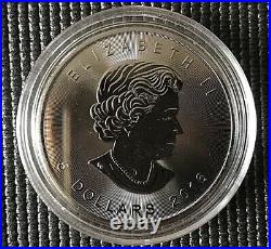 Canada 2016 $5 Maple Leaf ECLIPSE OF THE SUN Black Ruthenium Silver Coin