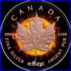 Canada-2016 ECLIPSE OF THE SUN $5 Maple Leaf Silver Coin Black Ruthenium