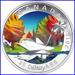 Canada 2016 Geometry of Art Maple Leaf $20 Pure 1 Oz Silver Proof Coin Perfect