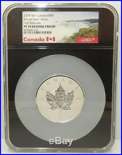 Canada, 2018 3 oz $50 Silver Incuse Maple Leaf NGC Reverse Proof PF70