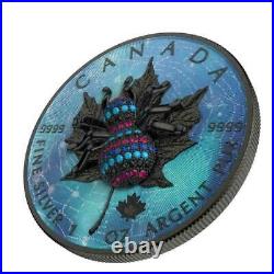 Canada 2019 5$ Maple Leaf Bejeweled Spider 1 Oz 999 Silver Coin Only 500 Pcs