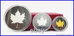 Canada 2020 200$ Rhodium Plated Incuse Gold Maple Leaf Gold Silver Coin SET