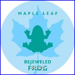 Canada 2020 5$ Maple Leaf Bejeweled FROG 1 Oz Silver Coin. 500 pcs only