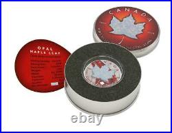 Canada 2020 5$ Maple Leaf Space Red with White Opal Stone 1 Oz Silver Coin