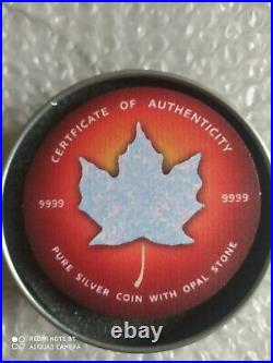 Canada 2020 5 $ Maple Leaf-Space & WHITE OPAL 1 oz argent pièce de monnaie