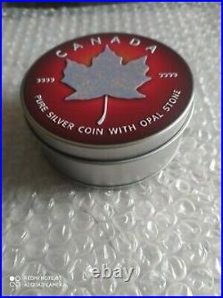 Canada 2020 5 $ Maple Leaf-Space & WHITE OPAL 1 oz argent pièce de monnaie