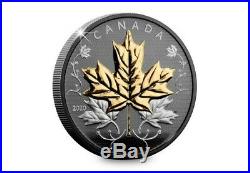 Canada 2020 Black Maple Leaf In Motion 5oz Silver Proof