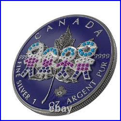 Canada 2021 $5 Maple Leaf-Big Family Blue 1 Oz Silver Coin