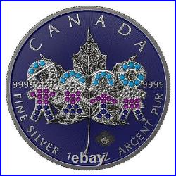 Canada 2021 $5 Maple Leaf-Big Family Blue 1 Oz Silver Coin