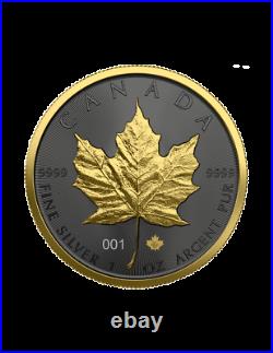 Canada 2021 5$ Maple Leaf Golden Ring 1 Oz Silver Coin