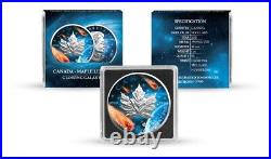 Canada 2021 Maple Leaf 1oz Ag. 999 BU Coin Glowing Galaxy III