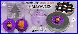 Canada 2022 $5 Maple Leaf HALLOOD Little Witch 1 Oz Silver Coin with Polymer