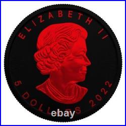 Canada 2022 $5 Maple Leaf HALLOWEEN Dracula 1 Oz Silver Coin with Polymer
