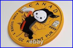 Canada 2022 5$ Maple Leaf HALLOWEEN Little Death 1 Oz Silver Coin with Polymer