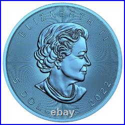 Canada 2022 $5 Maple Leaf Murano Glass Series Hedgehog 1 Oz Silver Coin