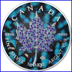 Canada 2022 $5 Maple Leaf Seasons January 1Oz Silver Coin with Bejeweled Insert