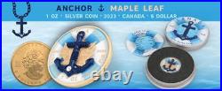 Canada 2023 5$ Maple Leaf Anchor 1 Oz Silver Coin