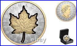 Canada- 2024'Super Incuse Maple Leaf' Gold-Plated Reverse-Proof $20 Silver Coin