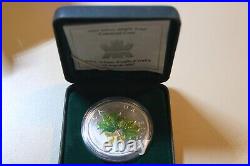 Canada 5 Dollar 2002 Silver 1 OZ Colorized #F5479 Maple Leaf Summer Box &