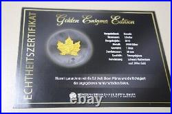 Canada 5 Dollar 2015 Silver 1 OZ F #6414 Maple Leaf Gold Black