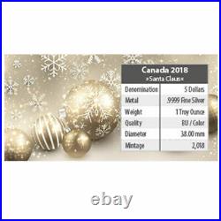 Canada 5 Dollars 2018 Maple Leaf Santa Claus 1 oz 0.9999 Silver