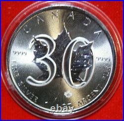 Canada Canadian 5 Dollars 2018 1 Oz Silver F#4799 30th Anniversary Maple Leaf