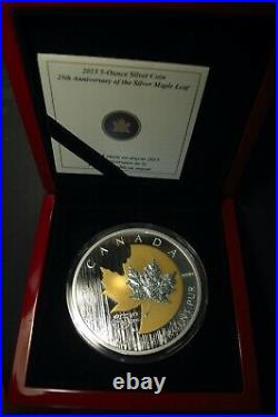 Canada Fifty Dollars $15 2013 Maple Leaf 5oz 155g SILVER Proof Box and COA (MD)
