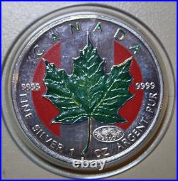 Canada Maple 5 Dollar 2000 Silver 1 OZ F #5729 Privy Fireworks-Sommer
