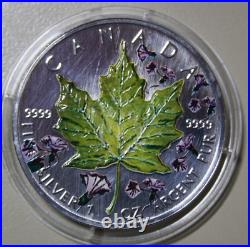Canada Maple 5 Dollar 2001 Silver 1 OZ F #5745 Four Seasons-Spring-Frühling