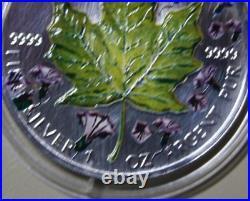 Canada Maple 5 Dollar 2001 Silver 1 OZ F #5745 Four Seasons-Spring-Frühling