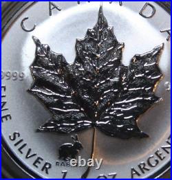 Canada Maple Leaf 5 Dollar 1999 Silver 1 OZ F #5356 Reverse Proof Privy Rabbit