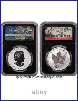 Canada, Maple Leaf 5 Dollars Silver 2016 Ngc Pf 69 Panda Privy