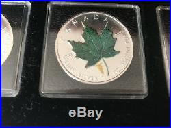 Canada Maple Leaf Coloured 1oz Silver 2007-2010 Series