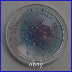 Canada Maple leaf 1 oz toning Silver coin Toned by Gump NO. 20230615 03