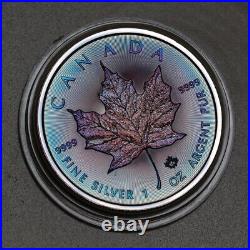 Canada Maple leaf 1 oz toning Silver coin Toned by Gump NO. 20230615 10