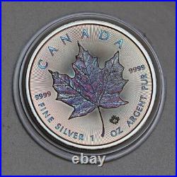 Canada Maple leaf 1 oz toning Silver coin Toned by Gump NO. 20230615 13