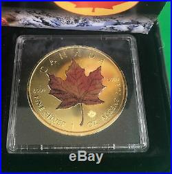 Canada Silver Maple Leaf x 4 Four Seasons 2016 Classic Edition Gold Plate colour