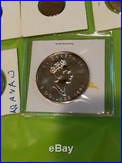 Canadian Coin collection Canada 150 dollars Silver maple leaf quarters dimes