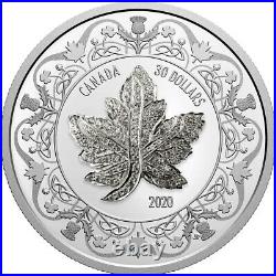Canadian Maple Leaf Brooch Legacy 2020 $30 2 oz Pure Silver Coin RCM