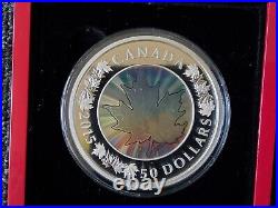Canadian Mint maple leaves Hologram 5oz silver Coin