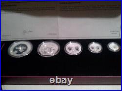 Canadian Silver Maple Leaf Fractional Set, 5 Coins In Presentation Case