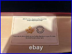 Coin Fine Silver Maple Leaf Fractional Set Canada 2016 Dollars BOX COA (11656)