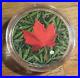 Colorized 2019 Maple Leaf 1oz Silver $5 Coin Cannabis Leaves COA 15/100 Made