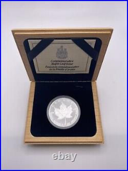 Commemorative Canada Maple Leaf Proof 1989.9999 Silver 1 Oz with Box & COA