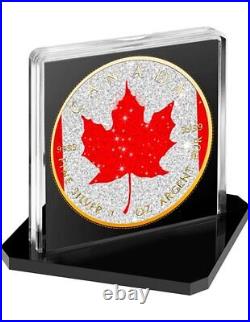DIAMOND FLAG Maple Leaf 1 Oz Silver Coin 5$ Canada 2024