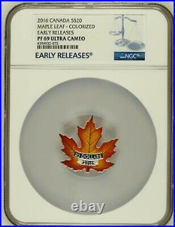 Early Releases 2016 Canada $20 Silver Maple Leaf Coin NGC PF69 Ultra Cameo
